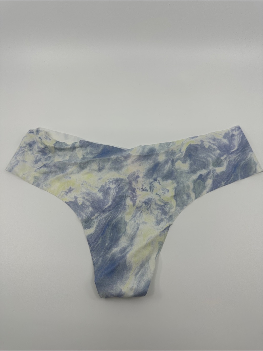 Victoria's Secret Blue and Yellow Marble Seamless Thong